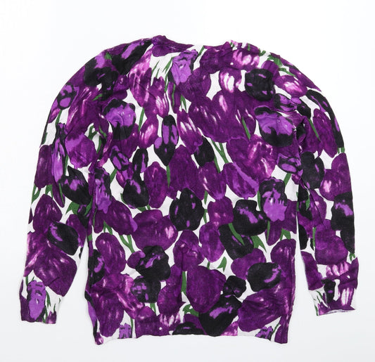 Autonomy Womens Multicoloured Floral Knit Pullover Jumper Size S