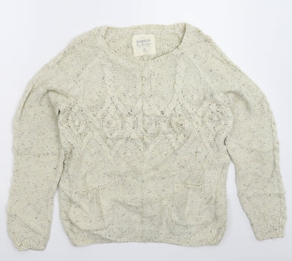 Womens UK Size 8 Papaya White Pullover Jumper