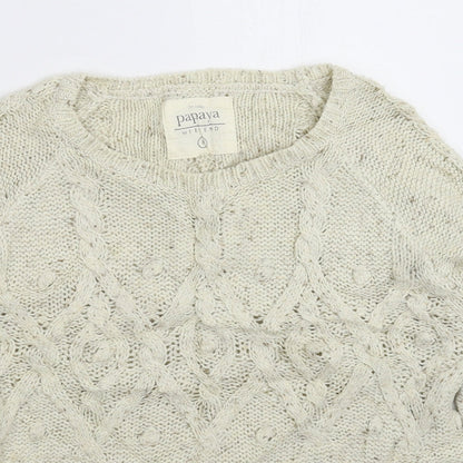 Womens UK Size 8 Papaya White Pullover Jumper