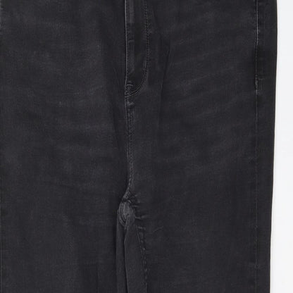Womens UK Size 18 Preworn Regular Fit Straight Black Jeans