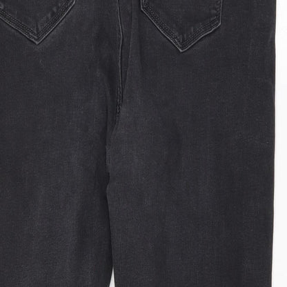 Womens UK Size 18 Preworn Regular Fit Straight Black Jeans