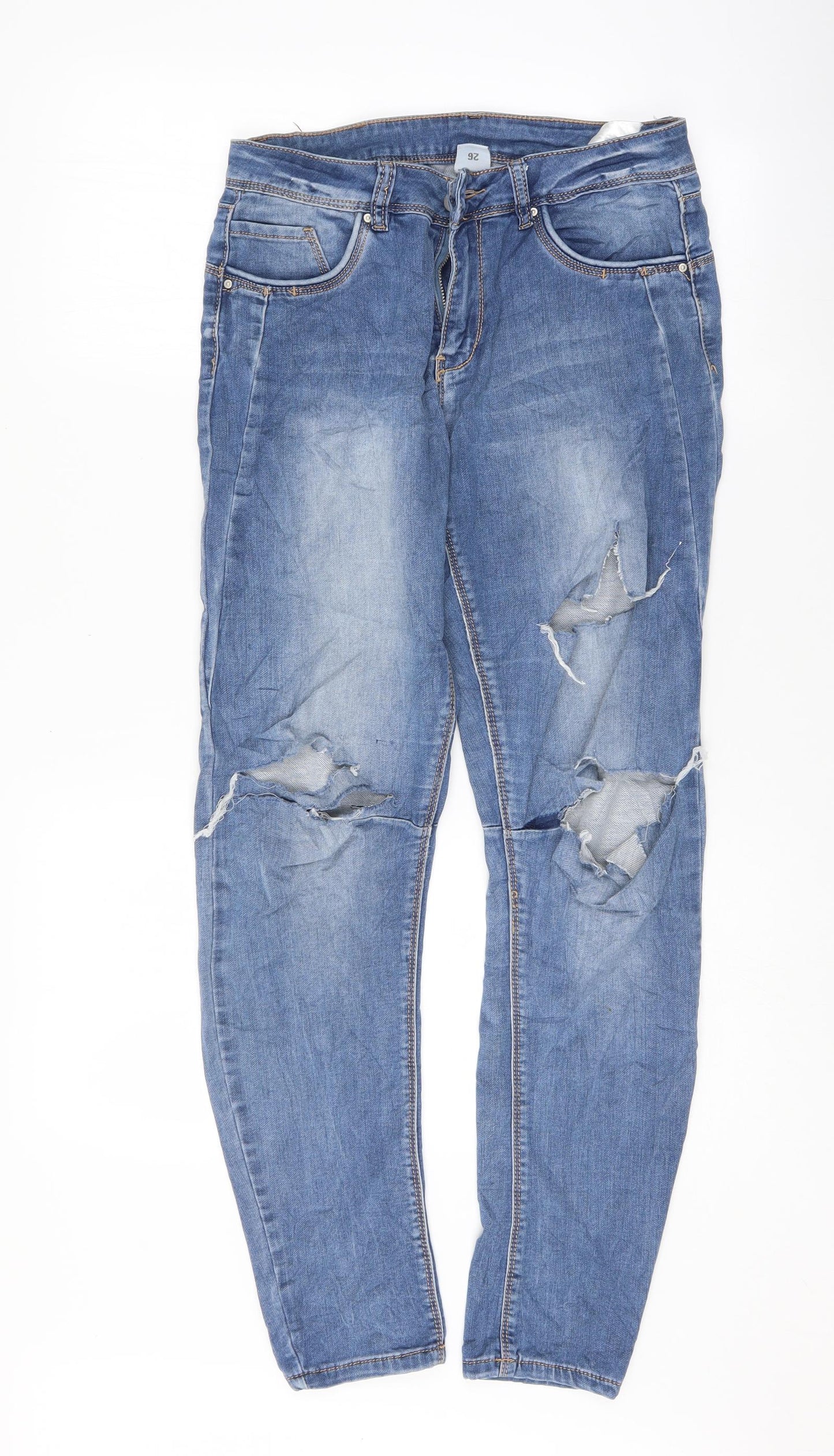 Womens UK Size 26 Preworn Regular Fit Skinny Blue Jeans