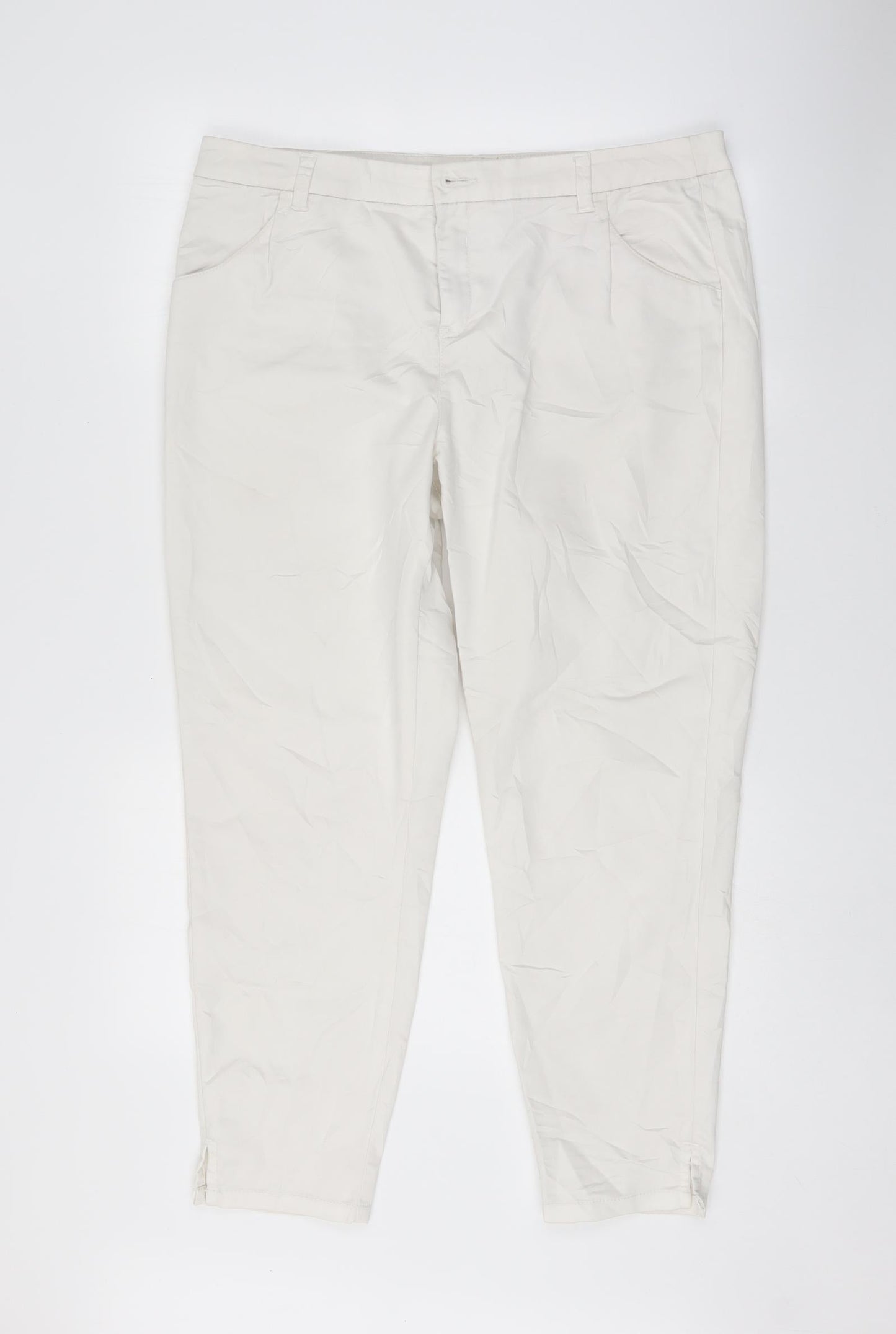 Womens UK Size 37 in Yessica Regular Fit  White Trousers