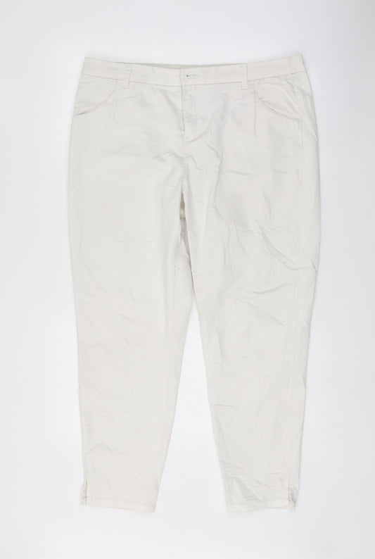 Yessica Womens White   Trousers  Size 37 in L27.5 in