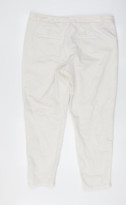 Womens UK Size 37 in Yessica Regular Fit  White Trousers