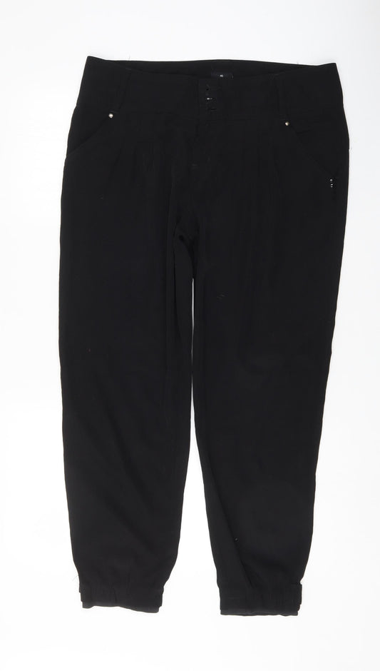 Flame Womens Black   Trousers  Size 36 L27.5 in