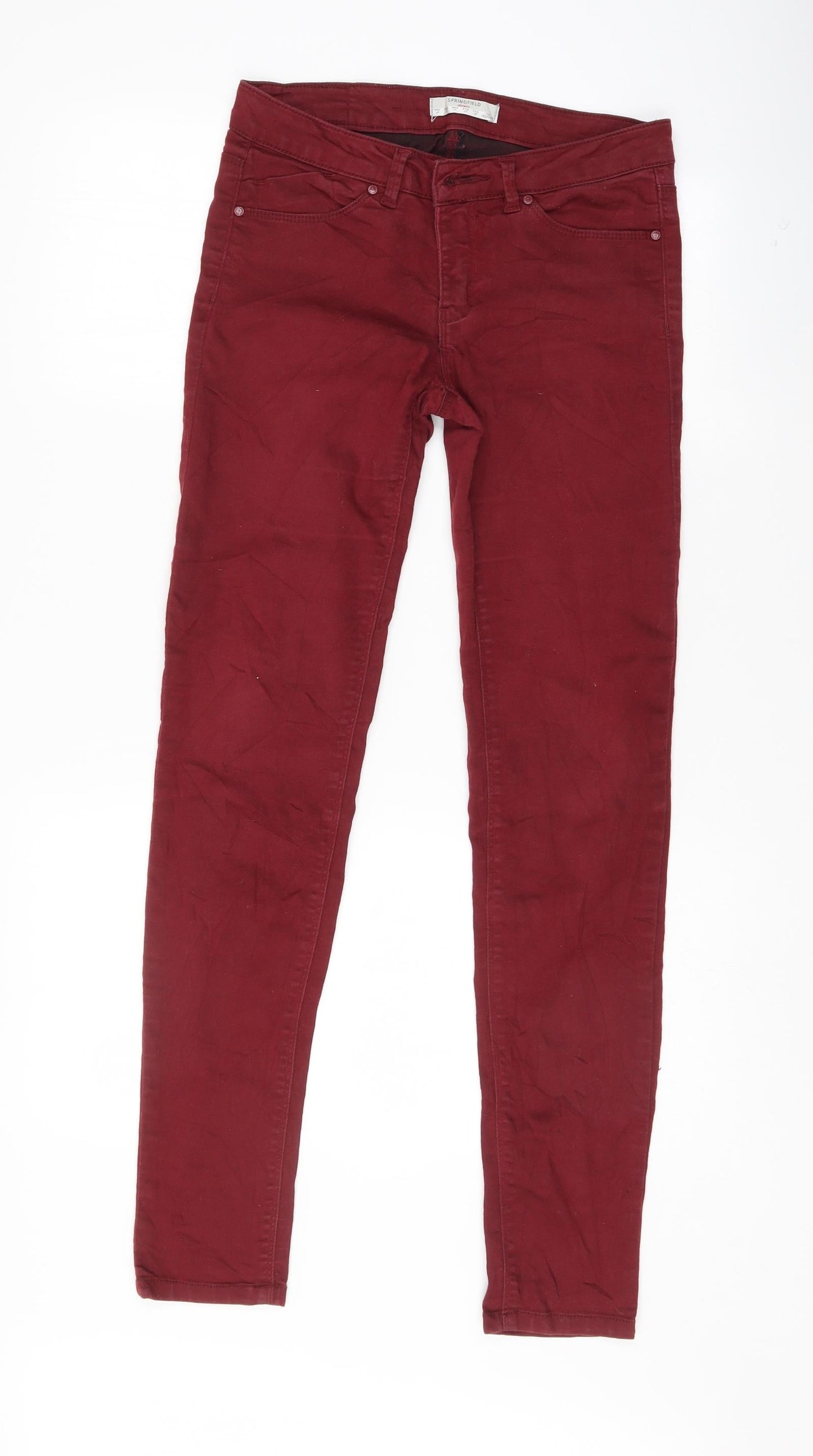 Womens UK Size 29 in Springfield Regular Fit Skinny Red Jeans
