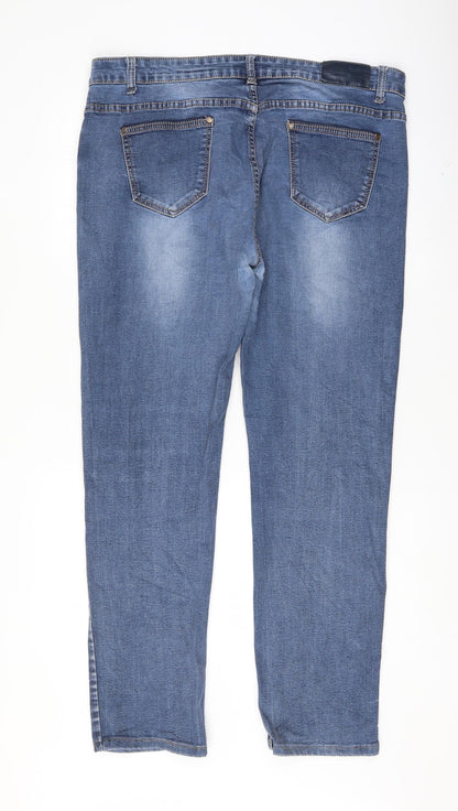 b s fashion Womens Blue   Straight Jeans Size 39 in L30 in