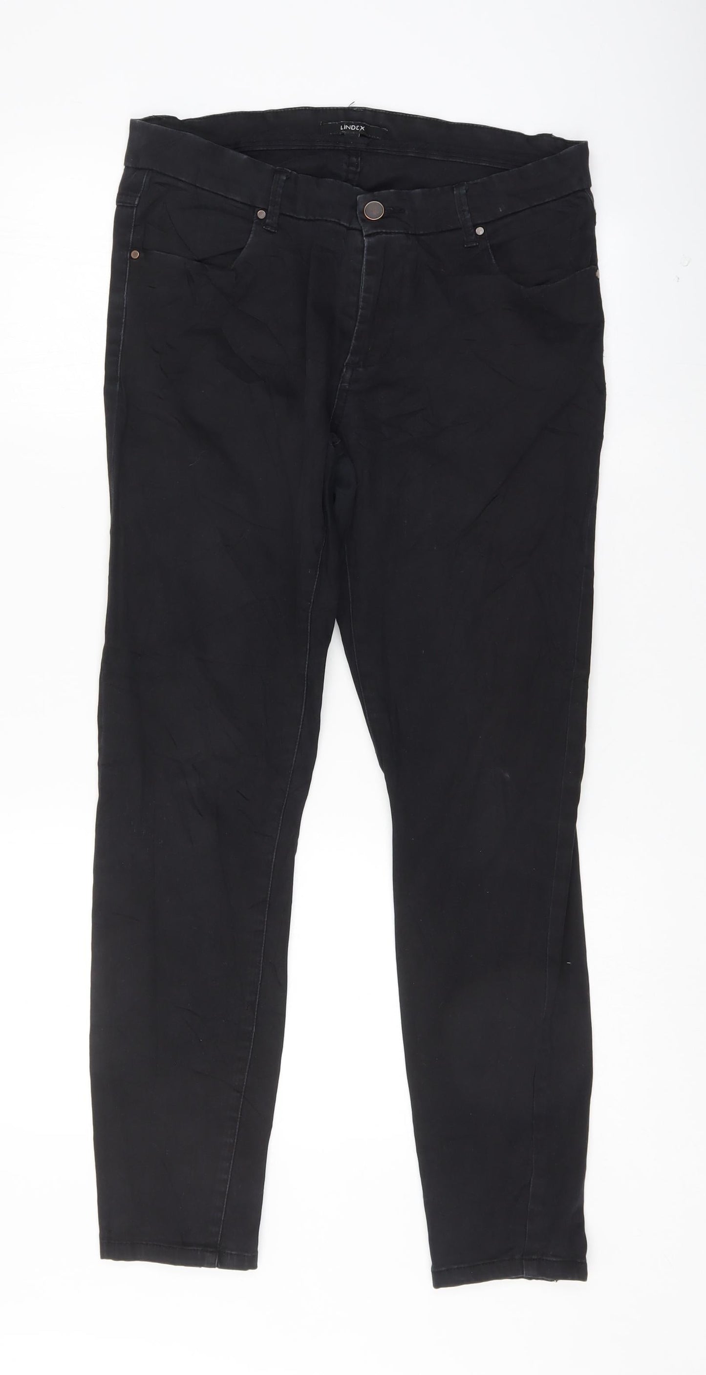 Womens UK Size 32 Lindex Regular Fit Skinny Black Jeans