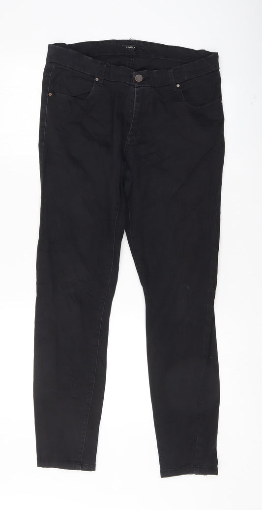 Womens UK Size 32 Lindex Regular Fit Skinny Black Jeans