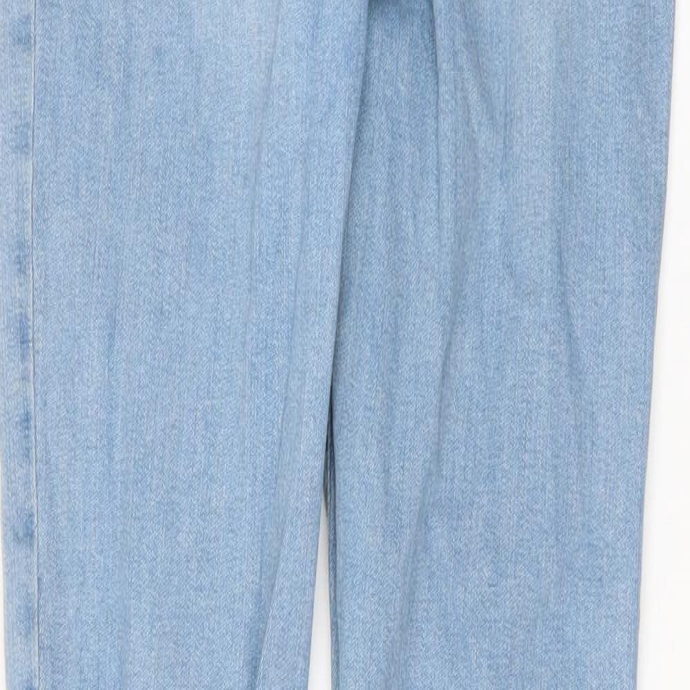 Topshop Womens Blue Houndstooth  Mom Jeans Size 30 L32 in