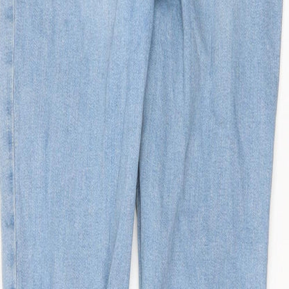 Topshop Womens Blue Houndstooth  Mom Jeans Size 30 L32 in