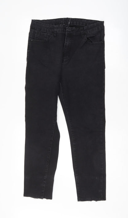 Womens UK Size 33 in Preworn Regular Fit Straight Black Jeans