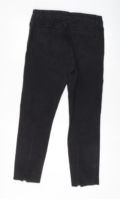 Womens UK Size 33 in Preworn Regular Fit Straight Black Jeans