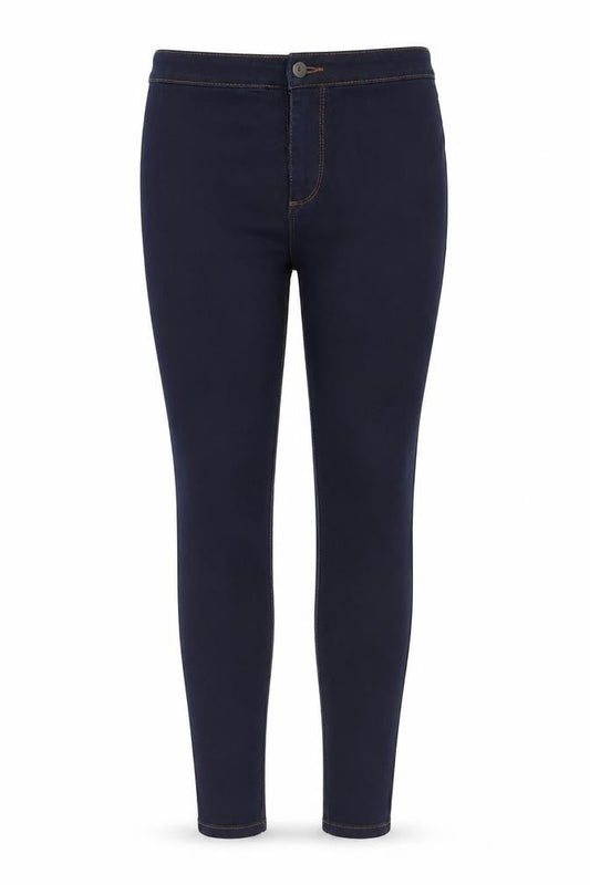 Front view of Denim & Co. women’s blue jegging jeans, size UK 10, 29-inch leg