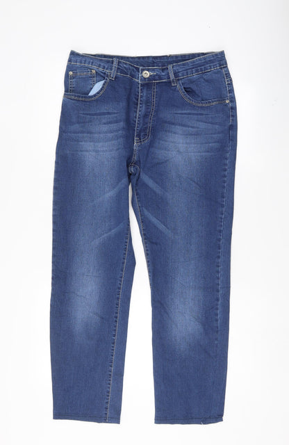 Womens UK Size 32 Preworn Regular Fit Straight Blue Jeans