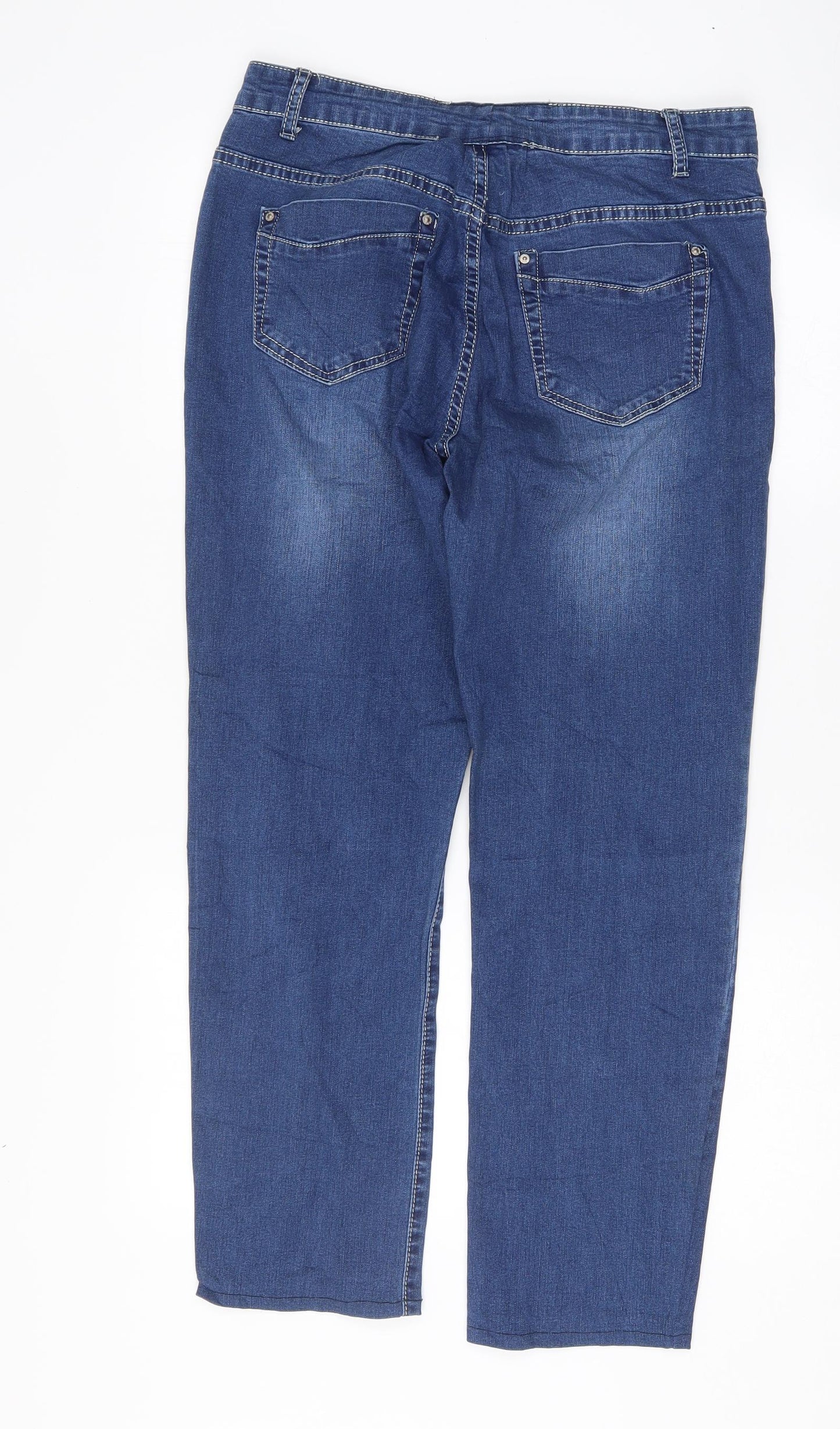 Womens UK Size 32 Preworn Regular Fit Straight Blue Jeans