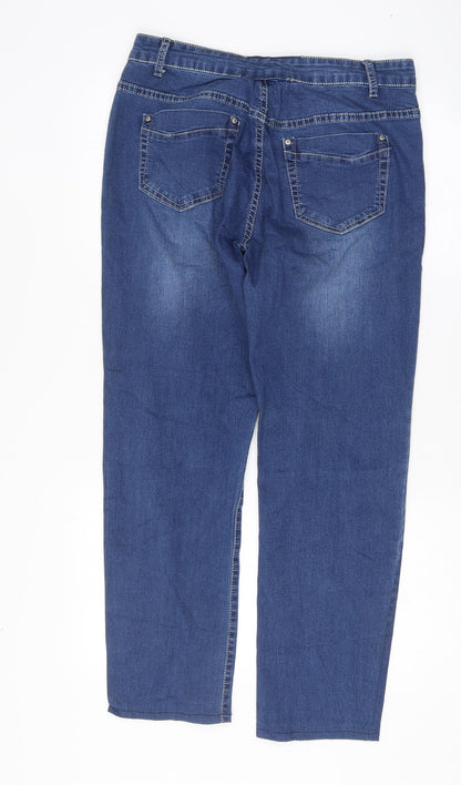 Womens UK Size 32 Preworn Regular Fit Straight Blue Jeans