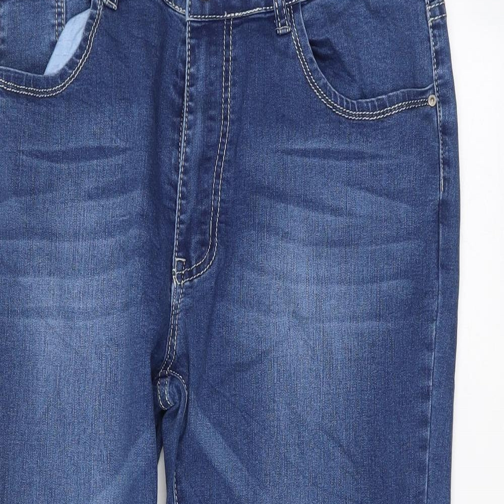 Womens UK Size 32 Preworn Regular Fit Straight Blue Jeans
