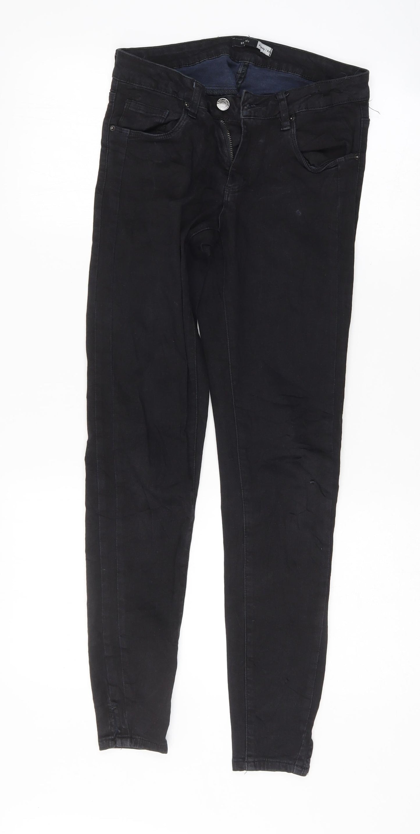 Womens UK Size 8 Sinsay Regular Fit Skinny Black Jeans