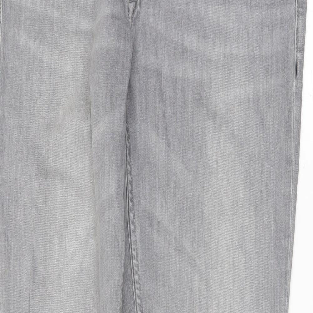 Womens UK Size 34 Preworn Regular Fit Straight Grey Jeans
