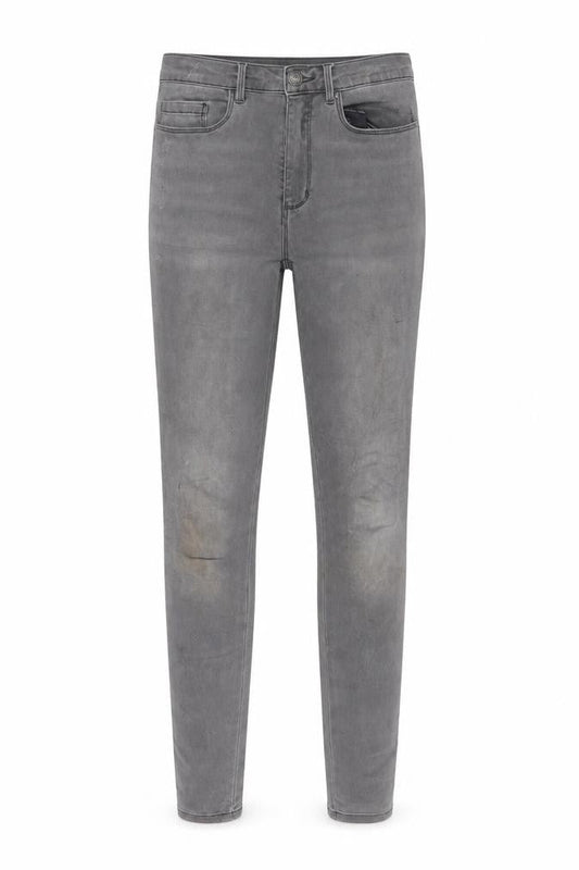 Front view of Only women’s grey skinny jeans, size UK 28, 33.5-inch leg