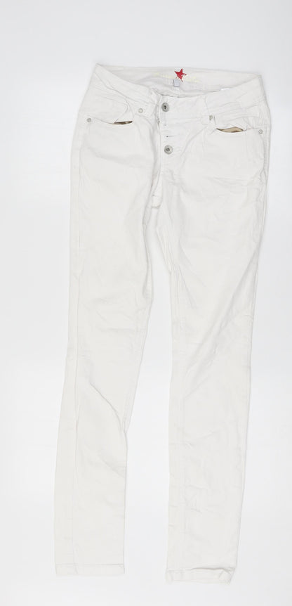 Womens UK Size XS Buena Vista Regular Fit Skinny White Jeans