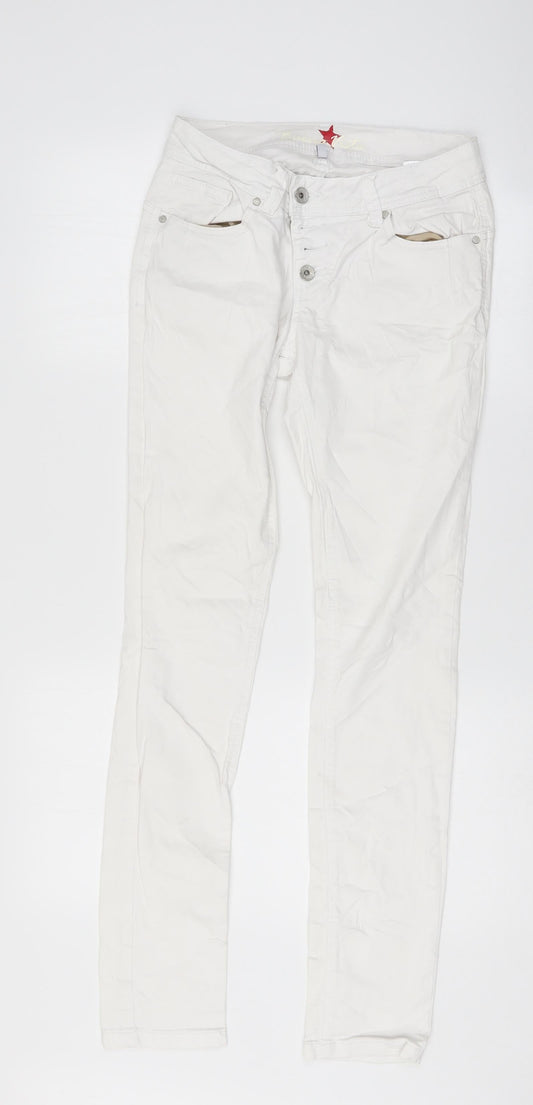 Womens UK Size XS Buena Vista Regular Fit Skinny White Jeans