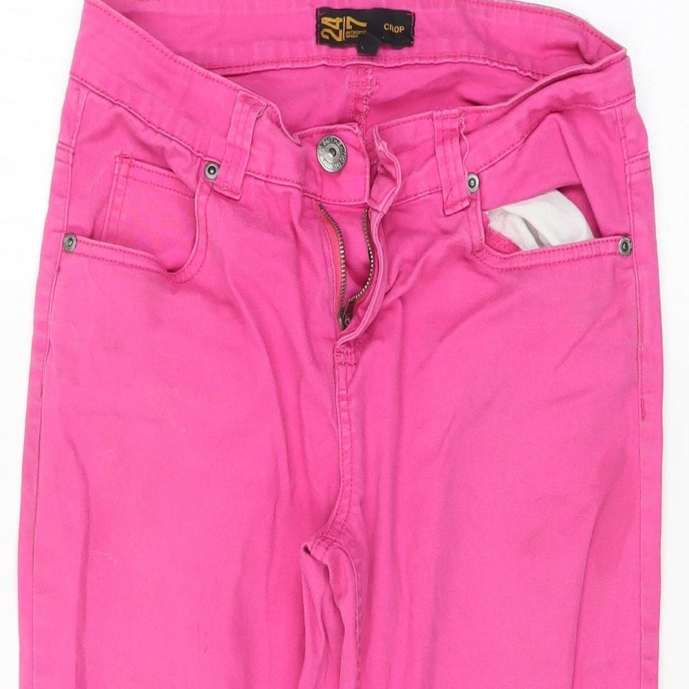24/7 Womens Pink   Cropped Jeans Size 10 L20 in