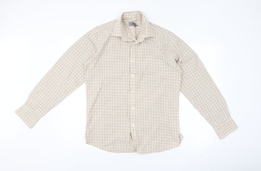 Mens UK Size 15 John Lewis Multicoloured  Button-Up Long Sleeve Casual Shirt