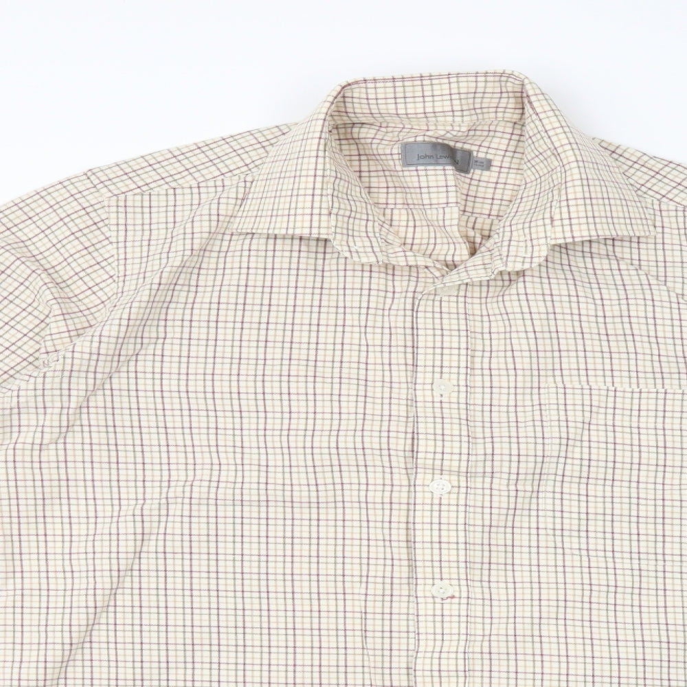 Mens UK Size 15 John Lewis Multicoloured  Button-Up Long Sleeve Casual Shirt