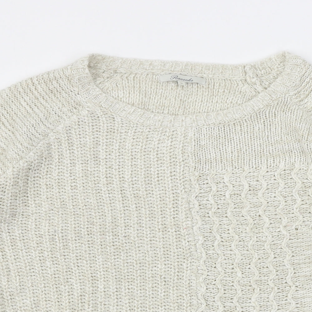 Womens UK Size M Peacocks Ivory Pullover Jumper