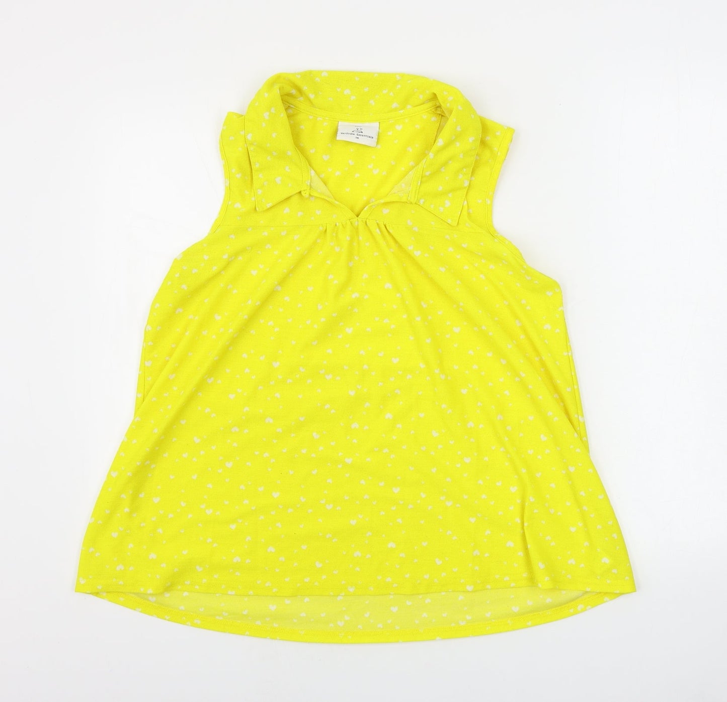 Womens UK Size 14 NEXT Yellow Basic Blouse