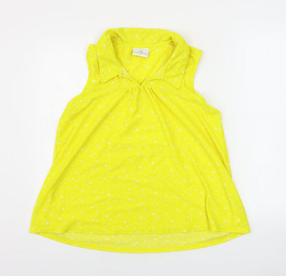 Womens UK Size 14 NEXT Yellow Basic Blouse