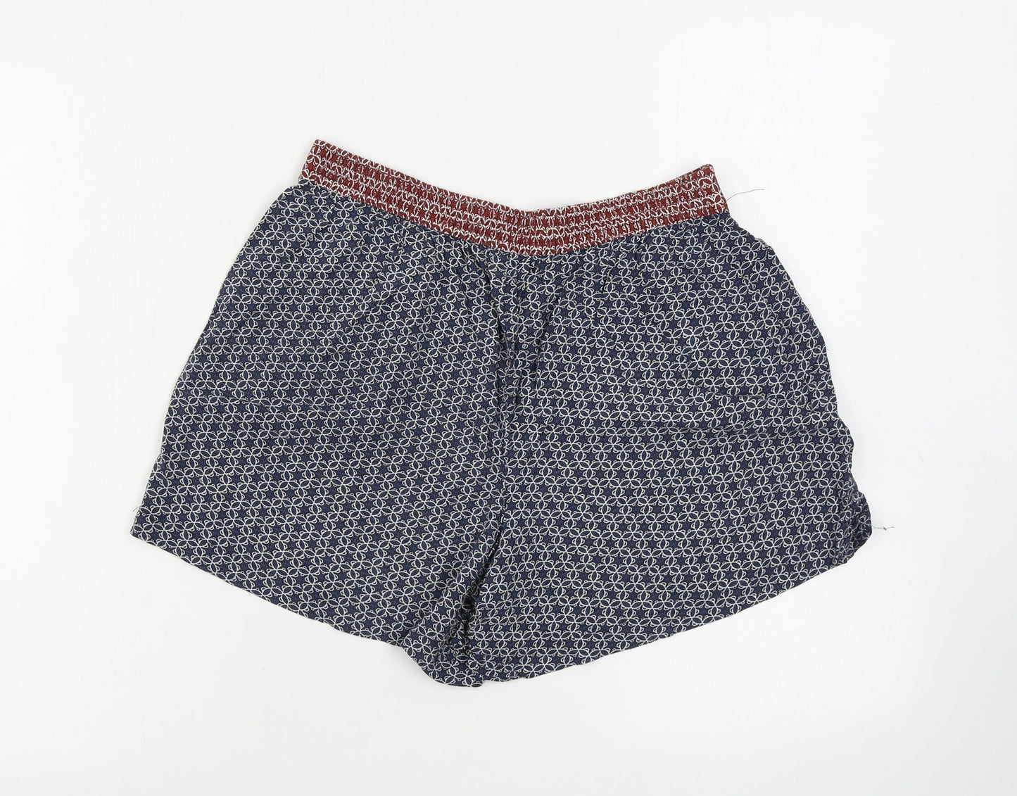 Papaya Womens Blue Geometric  Hot Pants Shorts Size 8