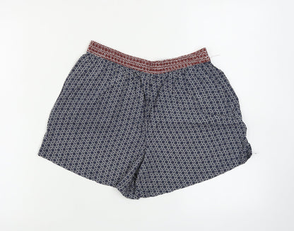 Papaya Womens Blue Geometric  Hot Pants Shorts Size 8