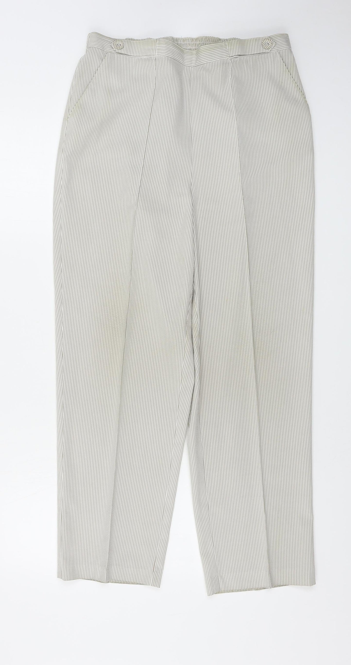 bm collection      Womens Beige Striped  Trousers  Size 12 L27 in