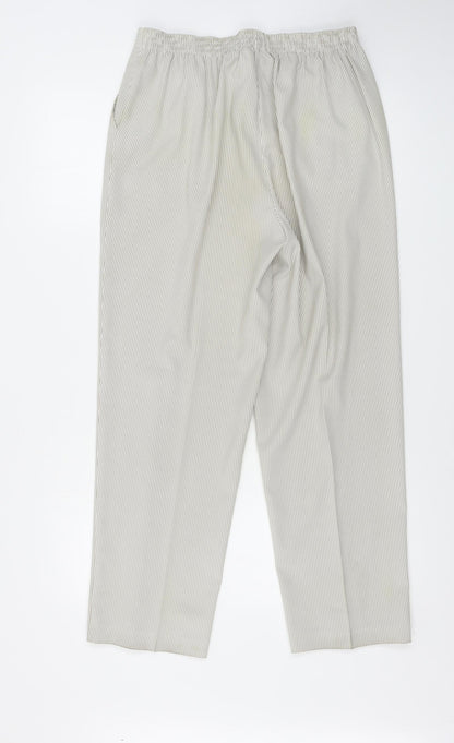 bm collection      Womens Beige Striped  Trousers  Size 12 L27 in