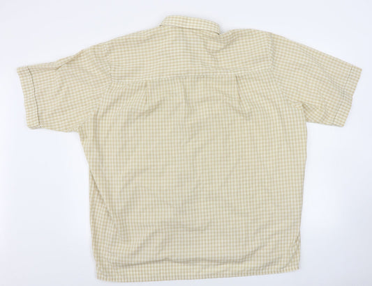 Bar Harbour  Mens Beige Check   Button-Up Size XL