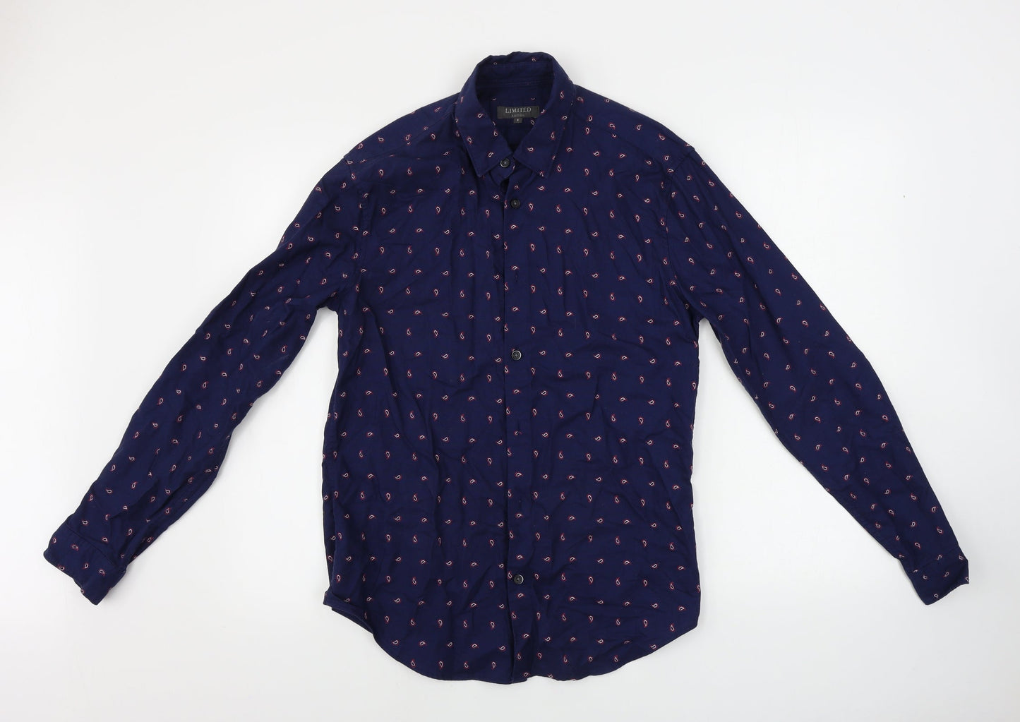 Mens UK Size S Marks and Spencer Blue  Button-Up Long Sleeve Casual Shirt