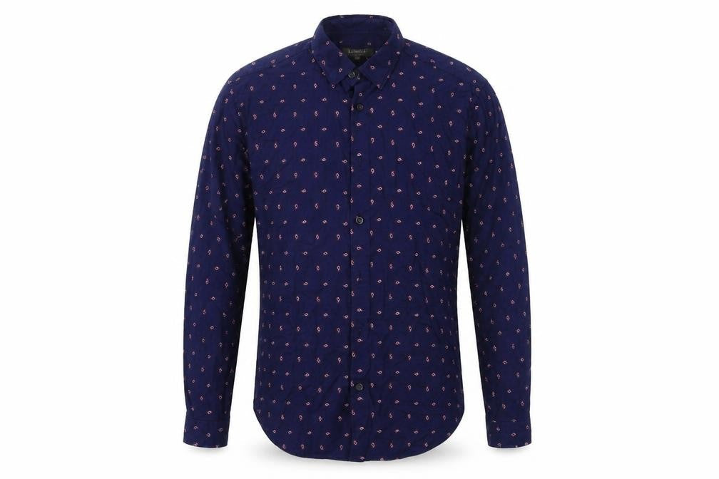 Mens UK Size S Marks and Spencer Blue  Button-Up Long Sleeve Casual Shirt