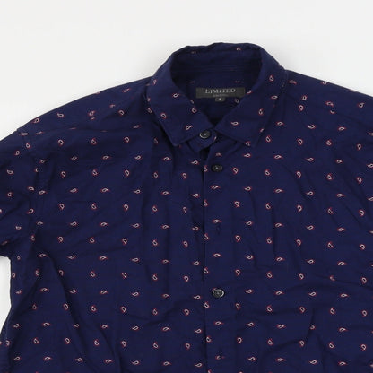 Mens UK Size S Marks and Spencer Blue  Button-Up Long Sleeve Casual Shirt