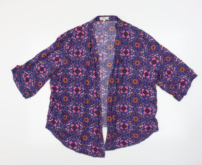 Womens UK Size L Papaya Blue Cardigan Jumper