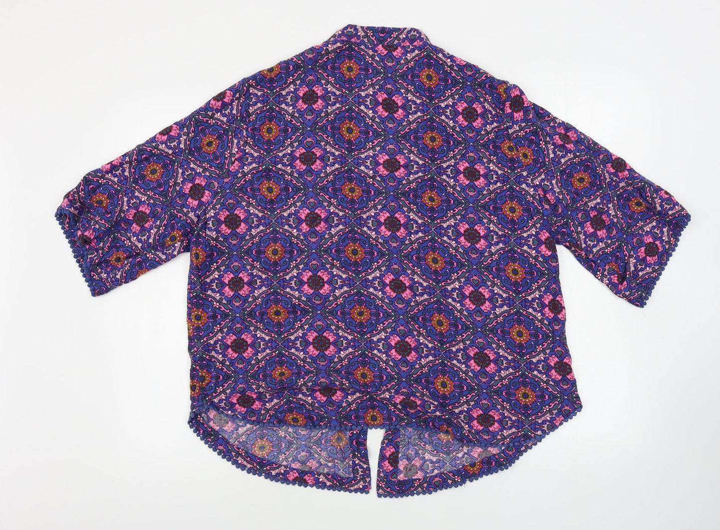 Womens UK Size L Papaya Blue Cardigan Jumper