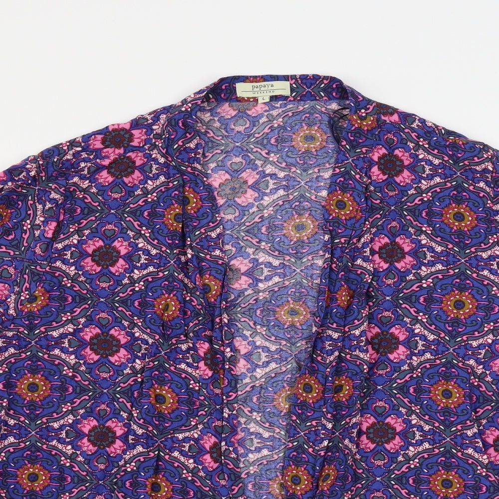 Womens UK Size L Papaya Blue Cardigan Jumper