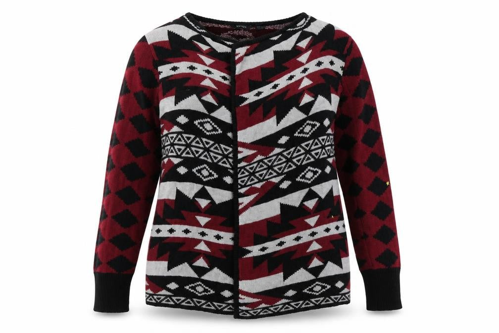 ESMARA Womens Red Geometric  Cardigan Jumper Size 10