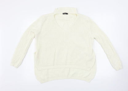 Boohoo  Womens Ivory   Pullover Jumper Size M