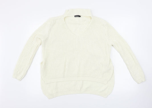 Boohoo  Womens Ivory   Pullover Jumper Size M
