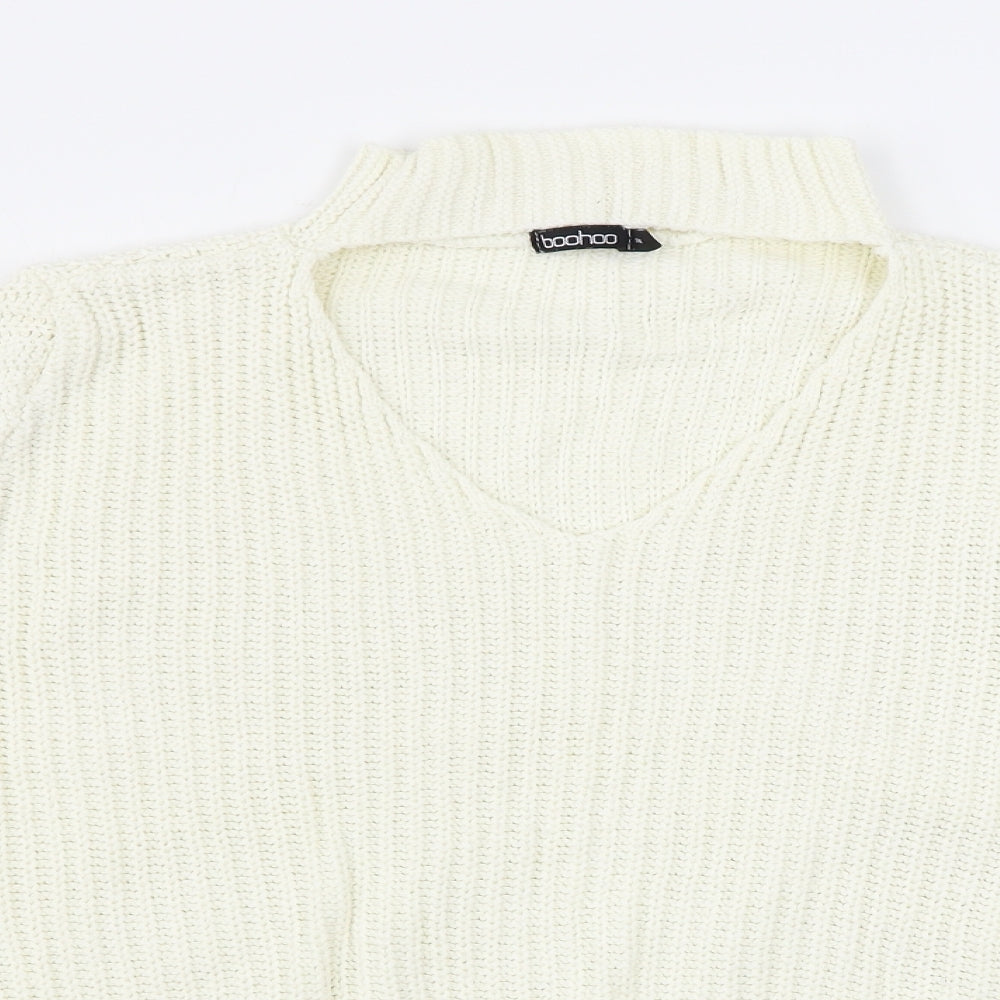 Boohoo  Womens Ivory   Pullover Jumper Size M