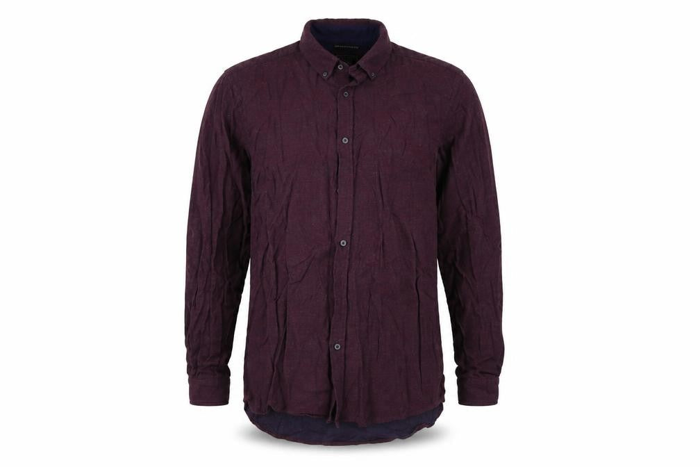 Mens UK Size M F&F Red  Button-Up Long Sleeve Casual Shirt